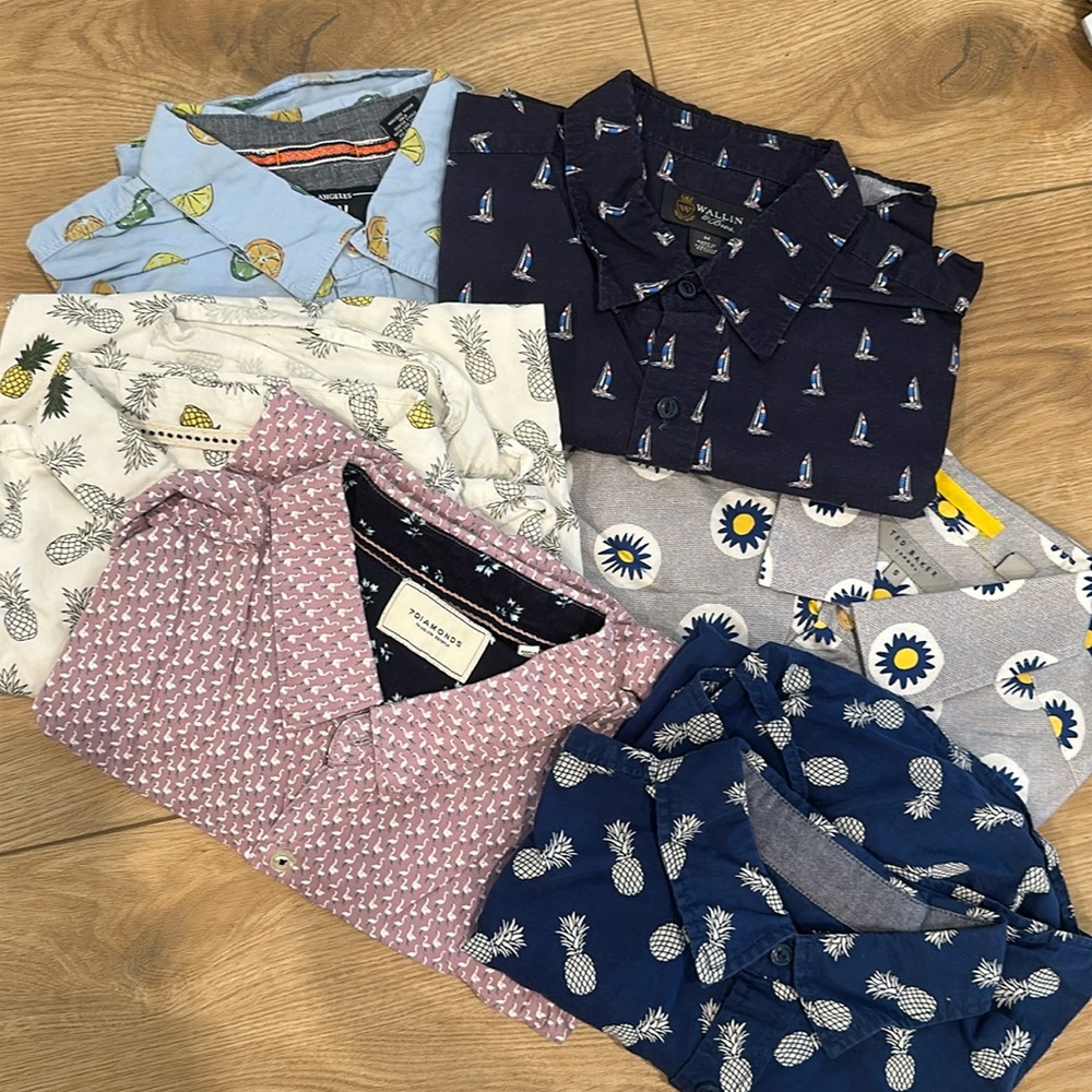Tropical short sleeve button up bundle